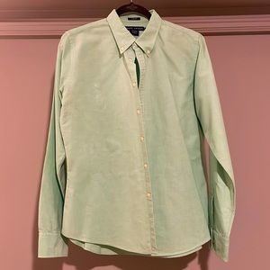 🥒 Ralph Lauren Light Green Button Down Oxford Shirt EUC 🥒